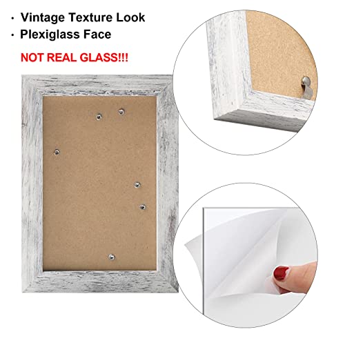 TOFOREVO 4x6 Picture Frames Set of 4, Distressed White - color: Distressed White, size: 4x6