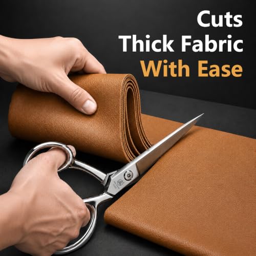 8-Inch Fabric & Sewing Scissors, Forged Stainless Steel, Bent Handle - color: Silver, size: 8 Inch