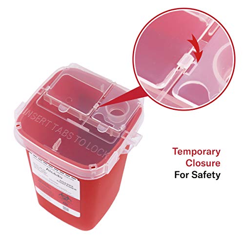 Alcedo 1 Quart Sharps Container (3-Pack) for Needle & Syringe Disposal - size: 1 Quart