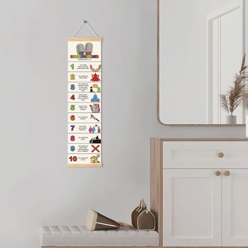 Ten Commandments Banner, Church Banner, Christian Rustic Hanging Door Flag, Farmhouse Decorations Outdoor Indoor, Church Activity Decor, Bible Lesson, Scripture and Words Decorations - color: Style 45
