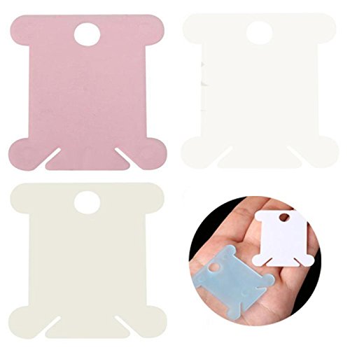 Ximimark 200 Plastic Thread Bobbins for Cross Stitch Embroidery Floss&Craft Storage,Pink
