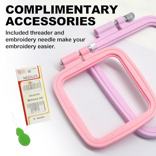 Marvexi 5Pcs Square Plastic Embroidery Hoops - size: 5pcs