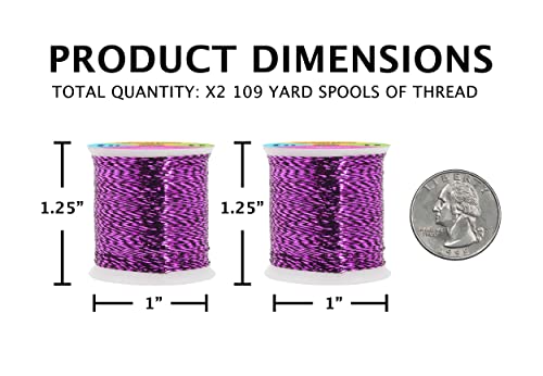 Mandala Crafts Metallic Purple Embroidery Floss for Sewing, 218 Yard Spool - color: Purple, size: 200M 218 Yards