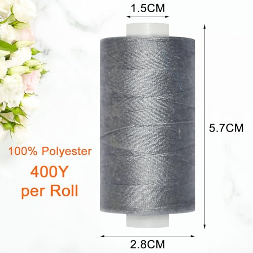 All Purpose Sewing Thread-2 Spools of Hand Polyester Sewing Thread for Sewing Machine for Hand and Machine Sewing(Dark Steel Gray, 2 spools) - color: Dark Steel Gray