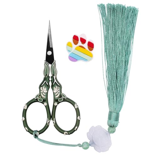 4.5" Vintage Tassel Scissors with Sheath Stainless Steel Embroidery Sewing - style: Classic