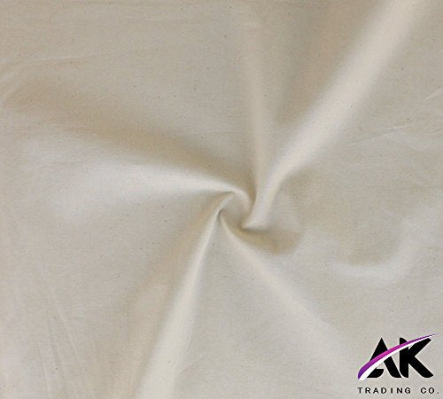 AK Trading CO. 60" Wide Natural Muslin, 100% Cotton Fabric, Unbleached 100 Yards (AK-MUSYDS) - size: 100 YARDS