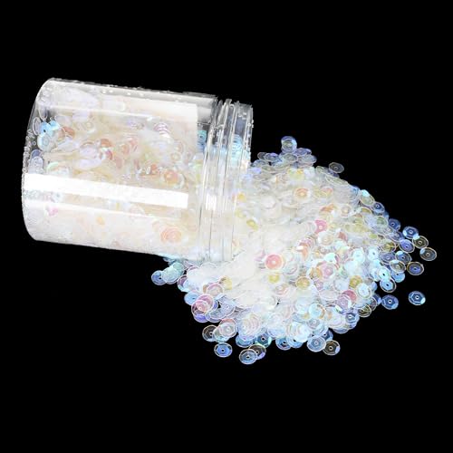 Mandala Crafts 6mm Cup Round AB Iridescent Sequins for Sewing Embroidery - color: AB Iridescent, size: 6mm Cup Sequins