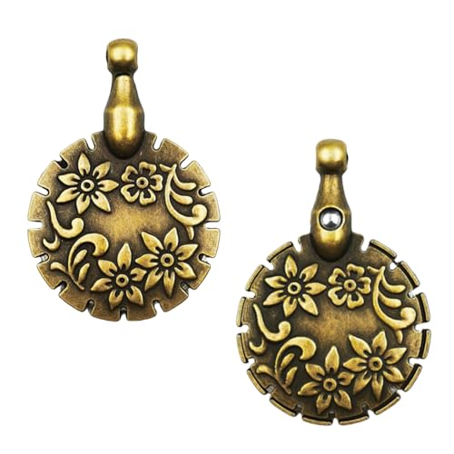 2 Pcs Yarn Cutter Pendant Set, Antique Copper Versatile Thread Cutter Tool for Crochet & Sewing Accessories, Yarn Minder & Embroidery Supplies, Gifts for Crocheters & Sewing Enthusiasts - size: 1.77*1.22 inches