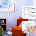OttLite EasyView LED Floor Lamp with Optical Grade Magnifier, White - style: LED White