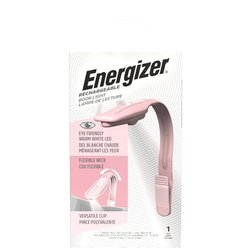 Energizer Flex-R LED Rechargeable Book Light for Reading in Bed, Reading Light with Warm LED Color, Long-Lasting and Lightweight, Pink - color: Pink