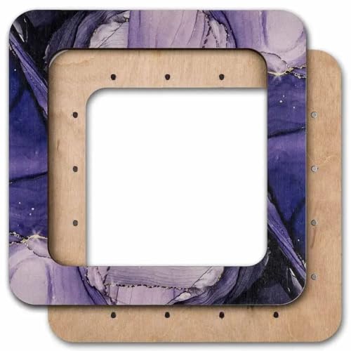 Magnetic Embroidery Hoop Big – 5.5"x5.5" Inner Size, Square Hoop for Perforated Paper & Plastic Canvas, Amethyst Purple | FLMP-018 - color: Amethyst