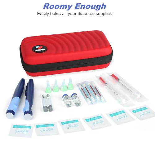 CDBXPRG Insulin Cooler Travel Case, 2 Ice Pack TSA Approved Red - color: Red