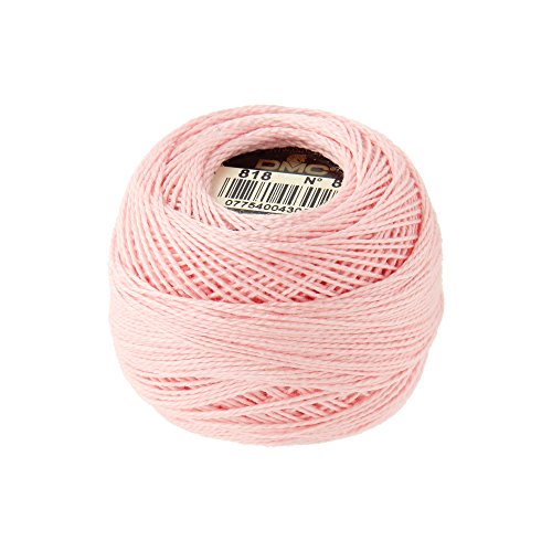 DMC Pearl Cotton Balls, Size 8, Baby Pink - color: Baby Pink, style: 8 Thread Count