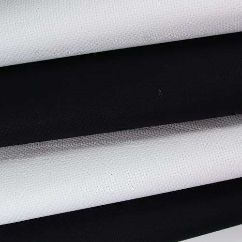 KCS 4 pc of 12" x 18"(30cm x45cm) 14CT Counted Cotton Aida Cloth Cross Stitch Fabric (White+Black) - color: White+black