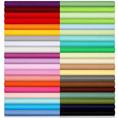 Macarrie 40 Pcs 10 x 10 Inch Cotton Fabric Squares Crafts Fabric Quilting Patchwork Bundles Multicolor Squares Sewing Craft Precut Materials Scrap for DIY Craft Holiday Cloths Handmade(Classic Color)