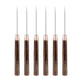 6 PCS Scratch Awl Tool, Awl Tool Sewing with Wooden Handle - Leather Awl Punch Tool for Leather Stitching, Sewing, DIY Craft Repair - color: Wooden Brown