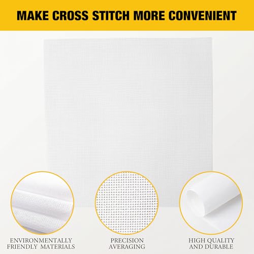 10 Pack 8 x 8 Inches 18 Mesh Needlepoint Canvas, Blank White Canvas - color: 10 Pack, size: 8X8inch