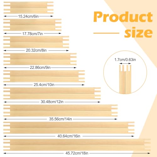 Briwooody 18 Sets 9 Sizes Needlepoint Stretcher Bars Needlepoint Frame Wooden Canvas Stretcher Bars for Embroidery Stitch Frame Accessories Bundle Crafts(Natural) - color: Natural