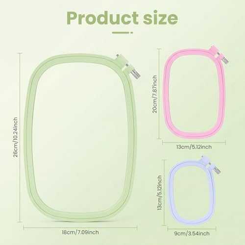3 Size Square Embroidery Hoop Set Embroidery Hoops, Multi-Color