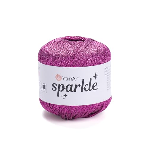 YarnArt Sparkle - Metallic Glitter Fine Lightweight Yarn for Crochet, Knitting, Amigurumi, Cardigans, Shawls, Bag Making - Soft Craft (1338) - color: 1338