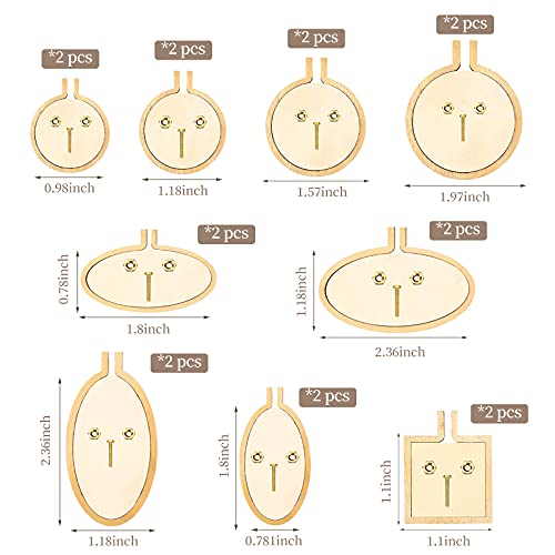 ZOCONE 18 Pack Mini Embroidery Hoops - Small Round & Oval Wood Hoops for DIY Embroidery Jewelry - style: 18 Pack Round+Oval Hoops