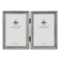 Lawrence Frames Bead Border Design, 3.5x5 Double, Pewter - color: Pewter, size: 3.5x5 Double