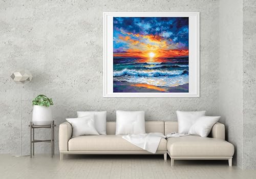 Moohue DIY Counted Stamped Cross Stitch Kits for Adults 14 Count Cross Stitch Patterns Printed Cross Stitch Kits for Adults (Natural Scene) - color: Natural Scene