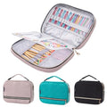 MYBAGZING Crochet Hook Case, Quilted Organizer for Crochet Hooks up to 8" - color: Pink
