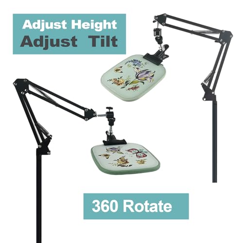 Embroidery Hoops Stand,Rotate Hand Embroidery Floor Stand Embroidery Hoop Holder Stand Can Move Freely Hand Embroidery Stands Floor Cross Stitch Hoop Stand Suitable for - color: Black