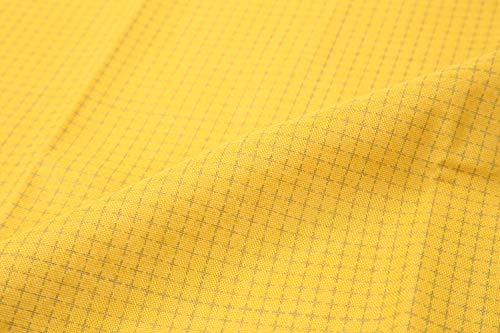 DARUMA Sashiko 100% Cotton Sewing Cloth (42.5 inch x 19.6 inch) with Grid Line and Fabric Marking Pencil Set (Yellow) - color: Yellow