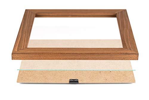 Rustic Wooden Square Picture Frames 8x8 - Set of 2-100% Natural Solid Eco Wood with Real Glass for Wall Mounting and Tabletop Photo Frame - Honey Brown - color: Honey Brown
