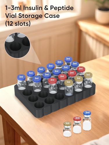 3ml Insulin & Peptide Vial Holder for Fridge - 24Slots, Vials Storage - color: 3ml × 24-slots