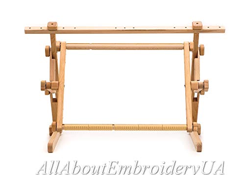 Embroidery Adjustable Lap Table Stand Hands Free Needlepoint Wooden Cross Stitch Scroll Frame Tapestry Holder Bed Table Stand Craft Tool (11.8" x 15.7") - size: 11.8" x 15.7"