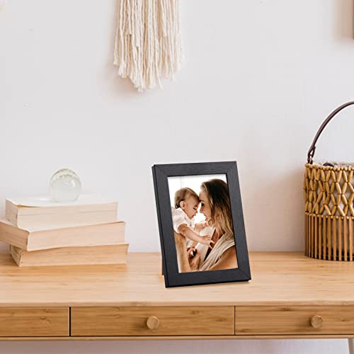TOFOREVO 4x6 Picture Frames Set of 4, Black - color: Black Wood Grain, size: 4x6