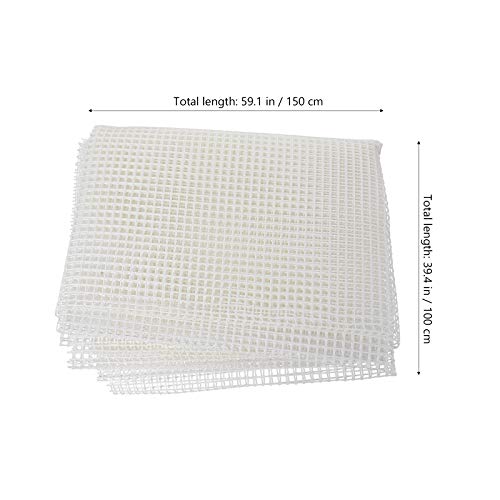 EXCEART Blank Latch Hook Mesh Canvas 59.1" x 39.4" White Plastic Mesh
