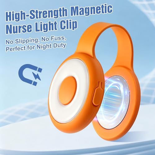Rechargeable Nurse Lights Clip On for Night Shift, Badge Light - color: O-Orange