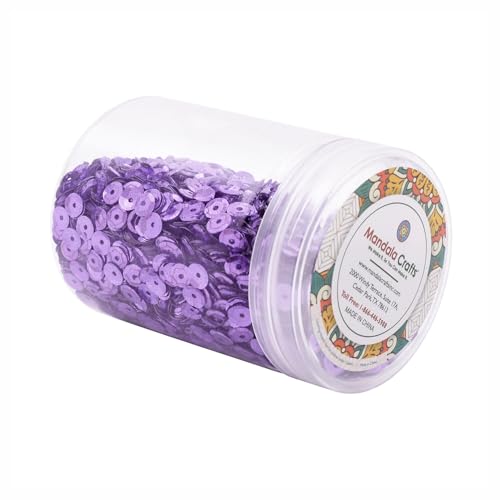 Mandala Crafts 6mm Cup Round Lilac Sequins for Sewing Embroidery - color: Lilac, size: 6mm Cup Sequins