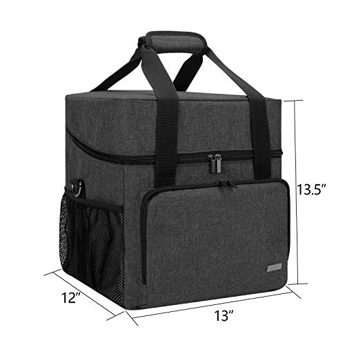 LUXJA Serger Machine Carrying Case with Bottom Wooden Board, Black - color: Black
