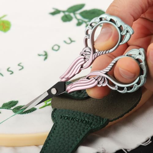 YOUGUOM Detail Scissors with Cover, Small Craft Shears - color: Pink