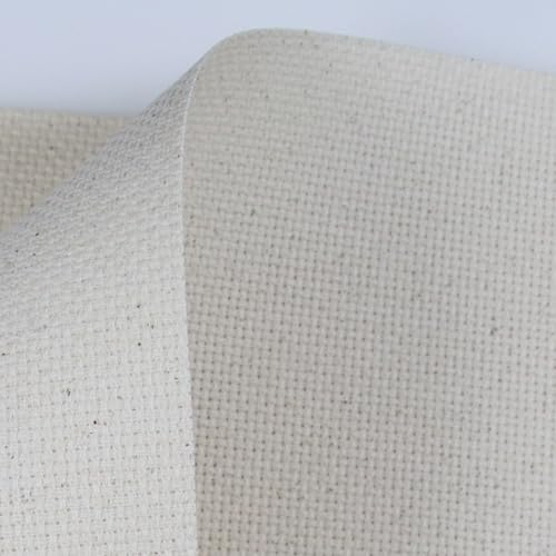 KCS 2 pc of 15" x 18"(38cmx45cm) Counted Cross Stitch Cotton Aida Cloth Needlework Fabric Box (Oatmeal, 14CT) - color: Oatmeal, size: 14CT