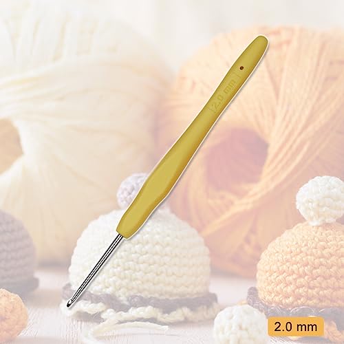 Small Size Crochet Hook Lace Crochet Needle QLRFFLJOY 2.0mm Crochet Hook Embroidery Thread Knitting Weaving Tool DIY Lace Yarn Crochet Needles (2.0 mm) - size: 2.0 mm