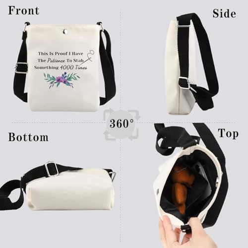 Cross Stitch Gift Cross Stitch Project Bag This Is Proof I Stab Something 4000 Times Sewing Crossbody Bag