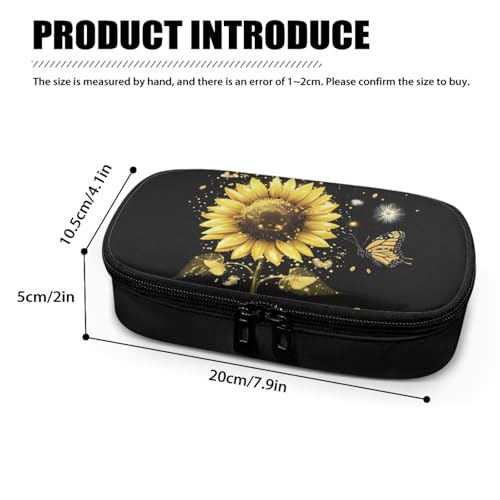 Diabetic Supplies Travel Case, Butterfly Glucose Meter Portable Storage Bag, Insulin Pen and Medication Carrying Case for Insulin Pen, Test Strips, Lancets, Syringe, Needles - color: Sunflower Butterfly