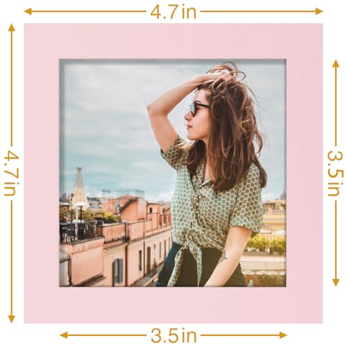 Vittanly 4x4 Picture Frame for Wall or Tabletop, Pale Pink - color: Pale Pink, size: 4x4
