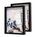 Muzilife 11x14 Shadow Box Wood Picture Frame, HD Glass, 2PCS, Black - color: Black, size: 2pcs 11X14