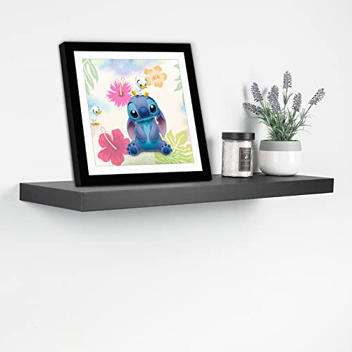 Betionol Diamond Painting Frames, Display 12x12in/30x30cm Diamond Painting Pictures or Photos, Black Natural Solid Wood Picture Frame with Acrylic Protection Glass, Back Mat And Hanging Kit - style: Black - Single