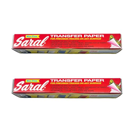 Saral Paper Corp Wax Free Transfer Tracing Paper - Graphite and White - Two 12 Inches x 12 Foot Rolls (One Roll Per Color)