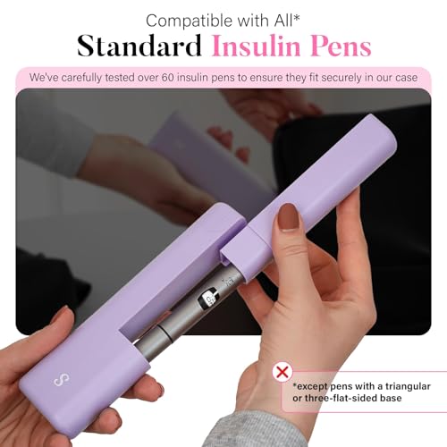 STRAWBERRY & CO Insulin Cooler Travel Case - Built-in Sharps Dispenser & Temperature-Control Organizer (Purple) - color: Purple