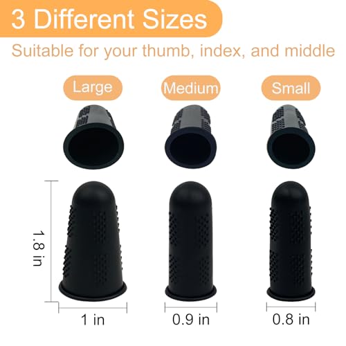 24 Pcs Black Silicone Hot Glue Gun Finger Caps, Anti-Slip and Reusable Silicone Thumb Protectors, Finger Guard Protectors for Hot Glue, Wax, Resin, Honey, Adhesives, Scrapbooking, Sewing, and More