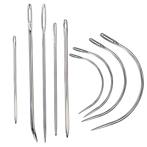 Veroave Sewing Needles, 9 PCS Curved Needle, Upholstery Needle - size: 9PCS